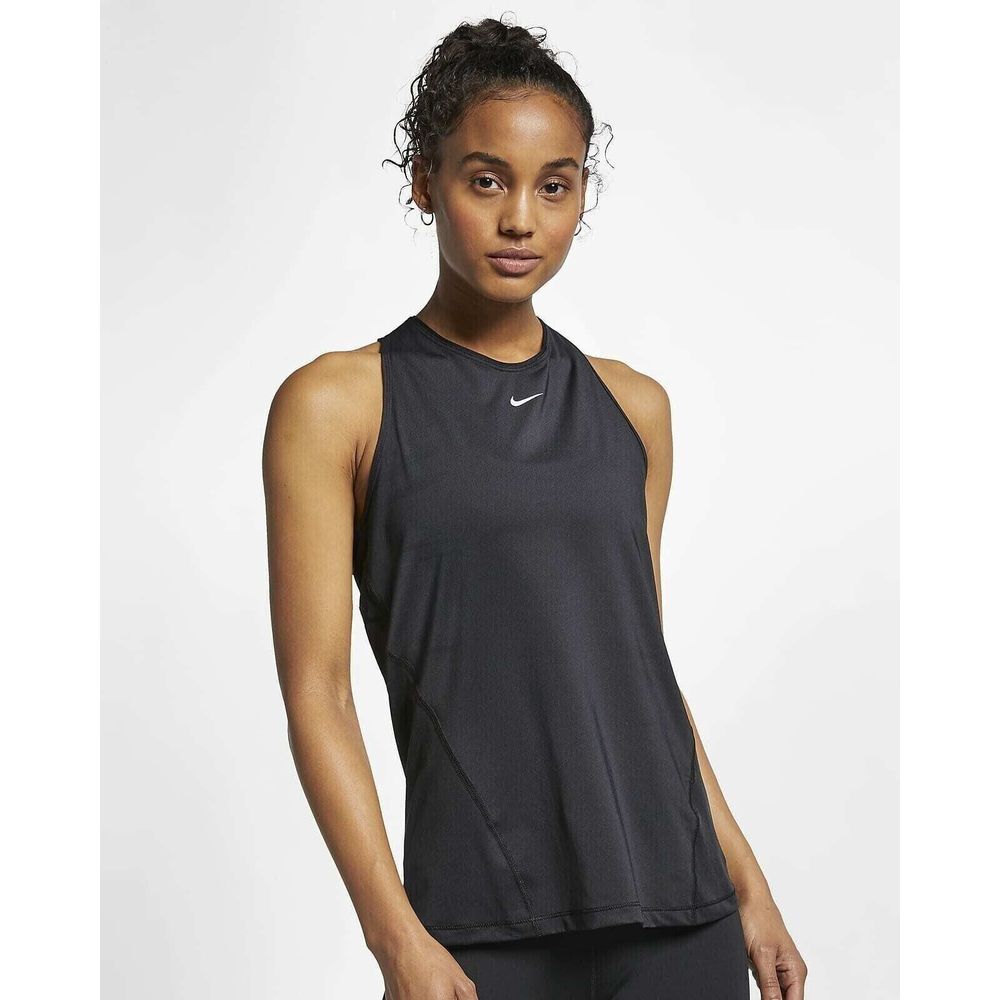 Nike Women's Dri-FIT One Luxe Training Tank Top Slim‎ Fit Size S Small Black NWT